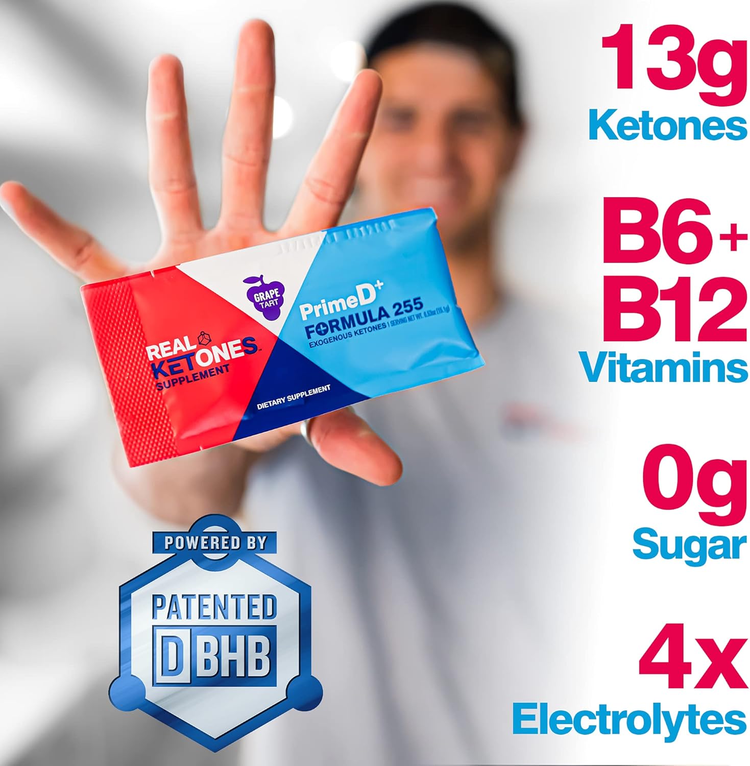 Real Ketones Exogenous Keto Drink Mix Powder with BHB, MCT, Electrolytes - Grape Tart Flavor for Rapid Ketosis (56 Servings)