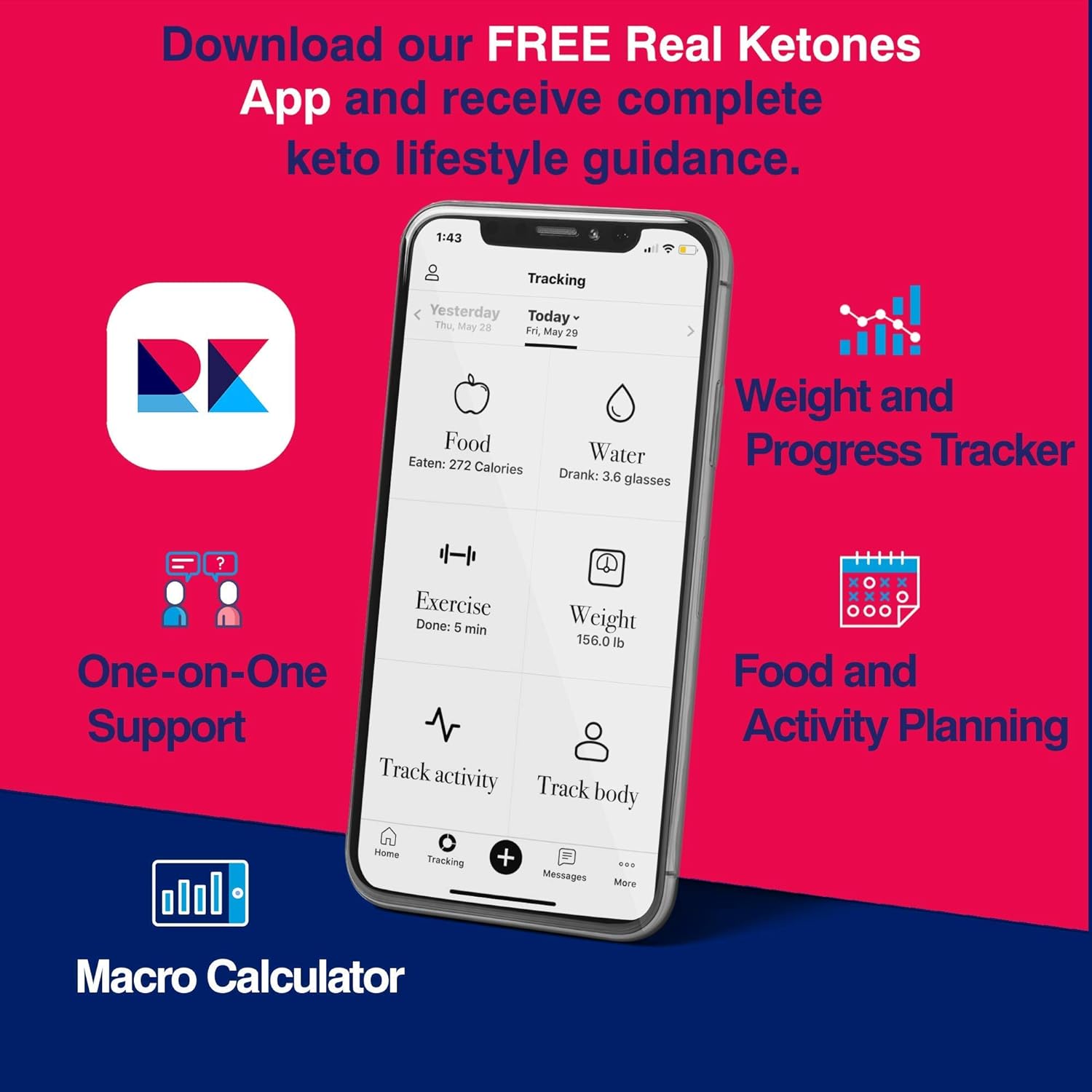 Real Ketones Exogenous Keto Drink Mix Powder with BHB, MCT, Electrolytes - Grape Tart Flavor for Rapid Ketosis (56 Servings)