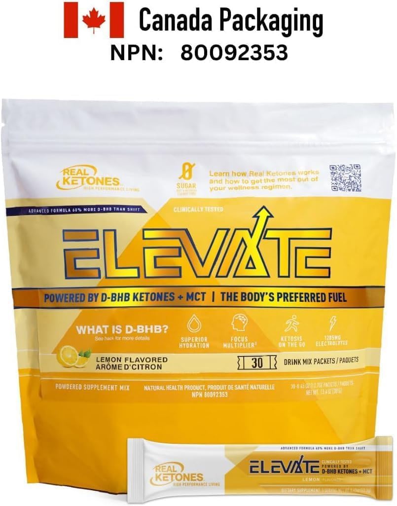 Real Ketones MCT & BHB Exogenous Ketones Electrolyte Powder Packets - 30 Pack Lemon Twist Flavor