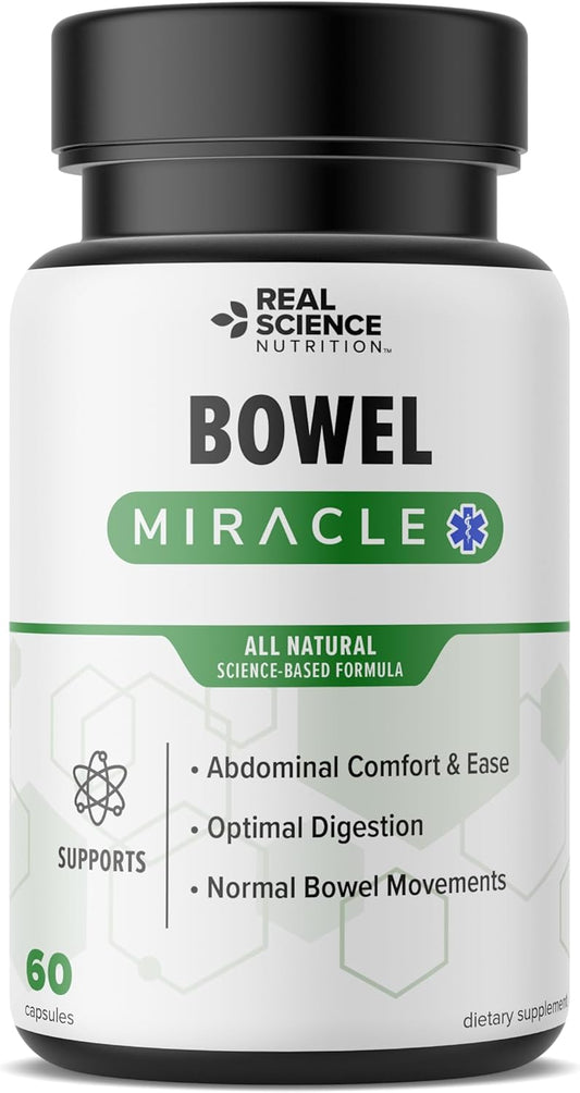Real Science Nutrition Bowel Miracle: Natural Solution for Gut Health, Abdominal Discomfort, IBS Relief