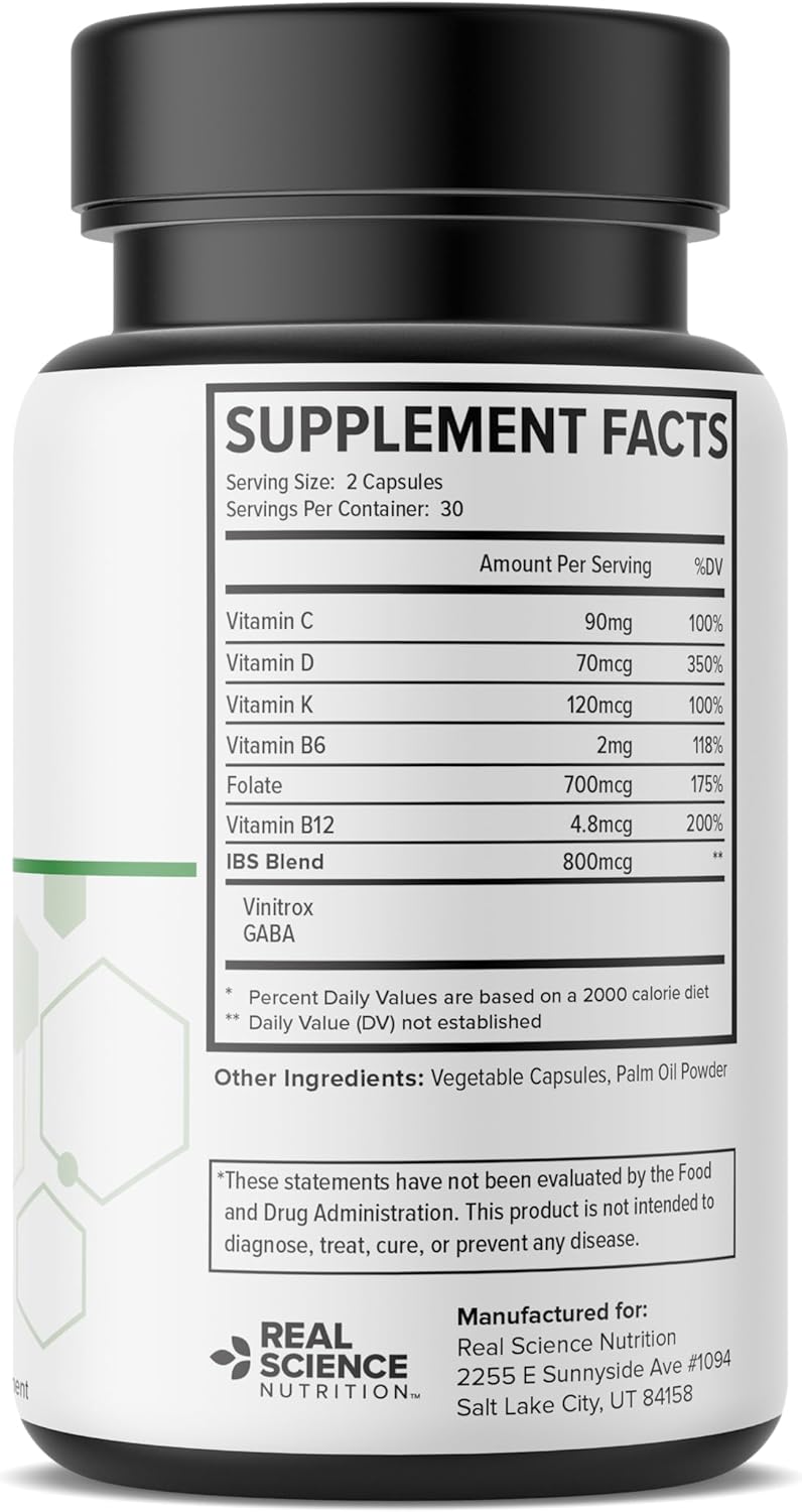 Real Science Nutrition Bowel Miracle: Natural Solution for Gut Health, Abdominal Discomfort, IBS Relief