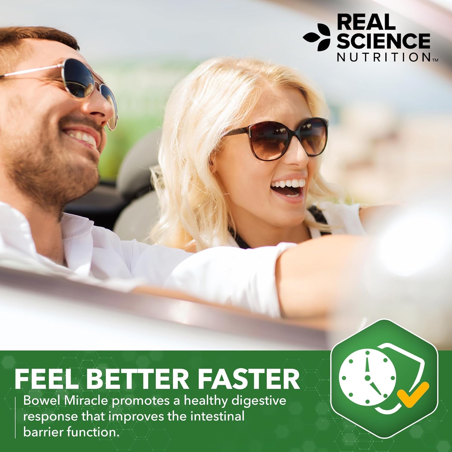 Real Science Nutrition Bowel Miracle: Natural Solution for Gut Health, Abdominal Discomfort, IBS Relief