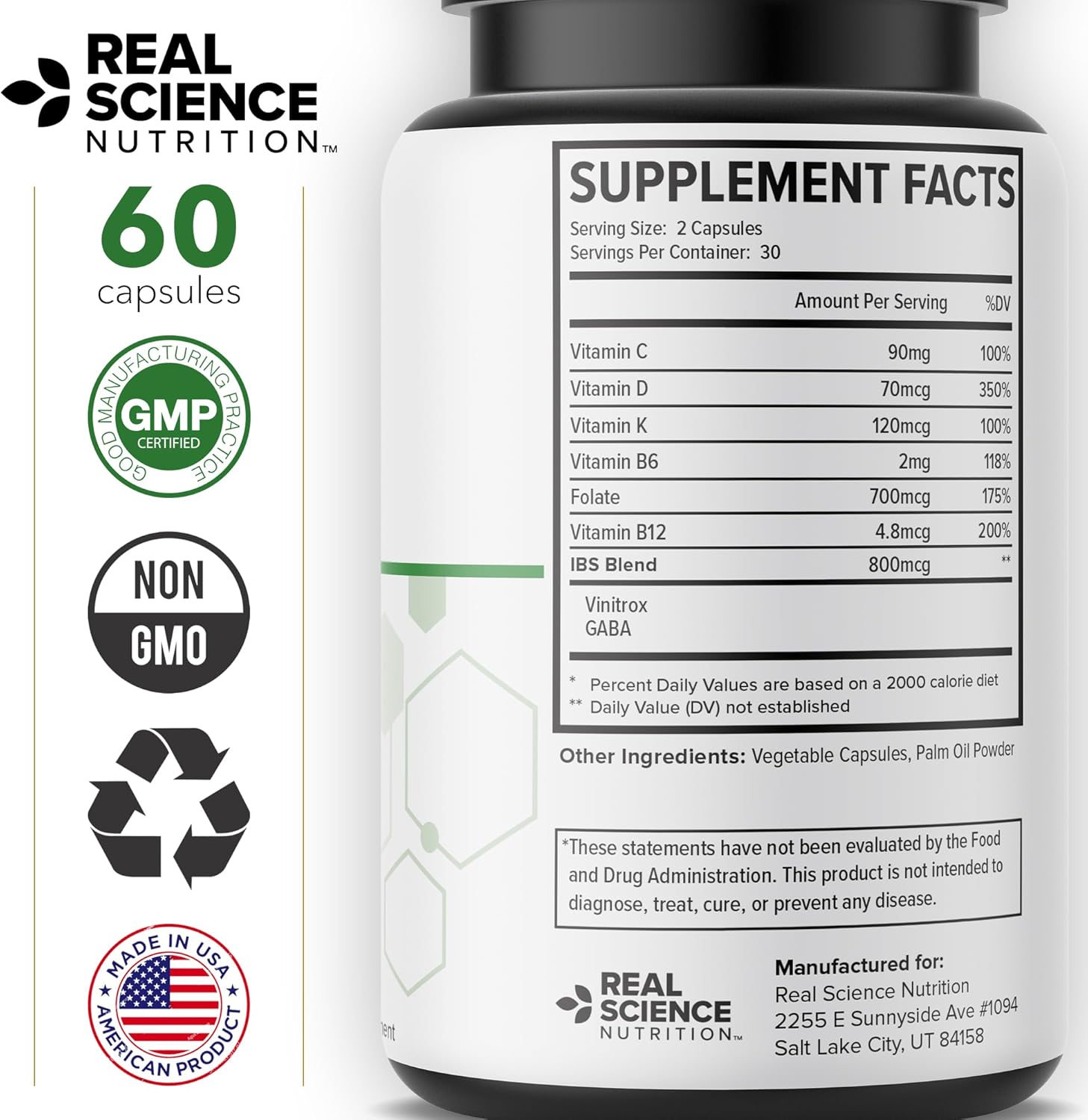 Real Science Nutrition Bowel Miracle: Natural Solution for Gut Health, Abdominal Discomfort, IBS Relief