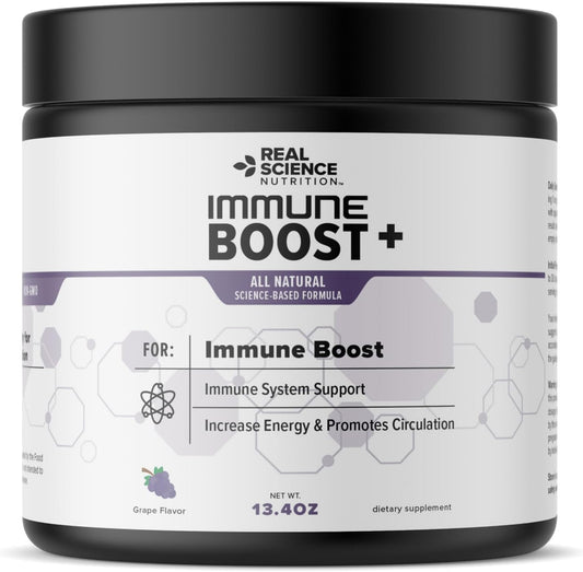 Real Science Nutrition Immune Boost Plus Powder | Natural Immunity Formula, Boosts Immune System Health, More Effective Than Elderberry, Zinc, Echinacea