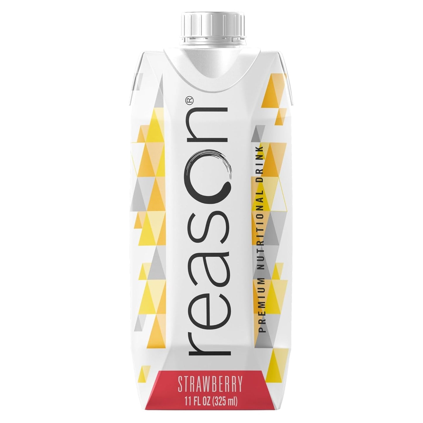 Reason Premium High Calorie Protein Drink - Soy, Gluten, and Artificial Sweetener-Free - Lactose-Friendly Strawberry Flavor - 11 oz, 12 Pack