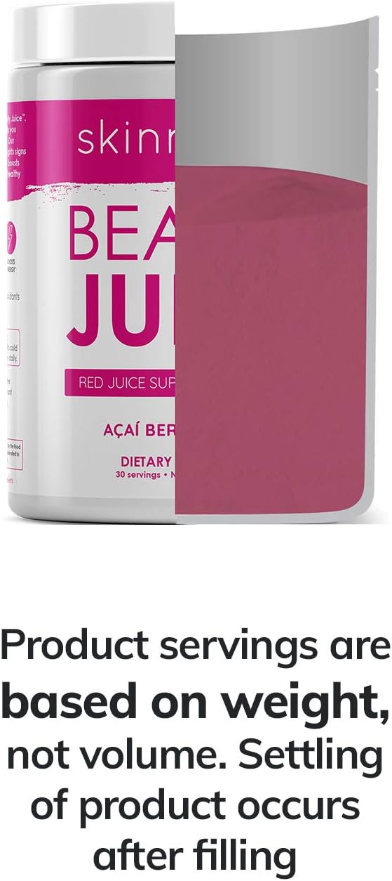 Red Acai Berry Beauty Juice Powder - Anti-Aging, Immunity Boost, Digestive Aid - Pre & Probiotics - 30 Servings