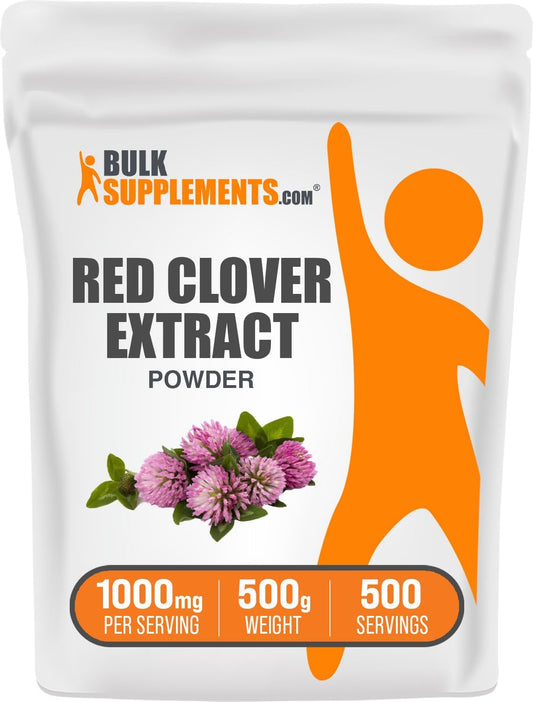 Red Clover Extract Powder - Antioxidant Supplement for Hair & Bones (500g) - BulkSupplements