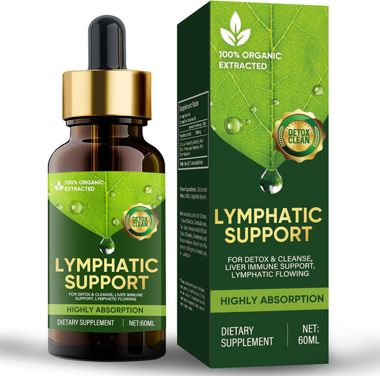 Red Clover Lymphatic Drainage Drops for Edema, Liquid Supplement to Support Lymph System, Cleanse and Boost Immune System