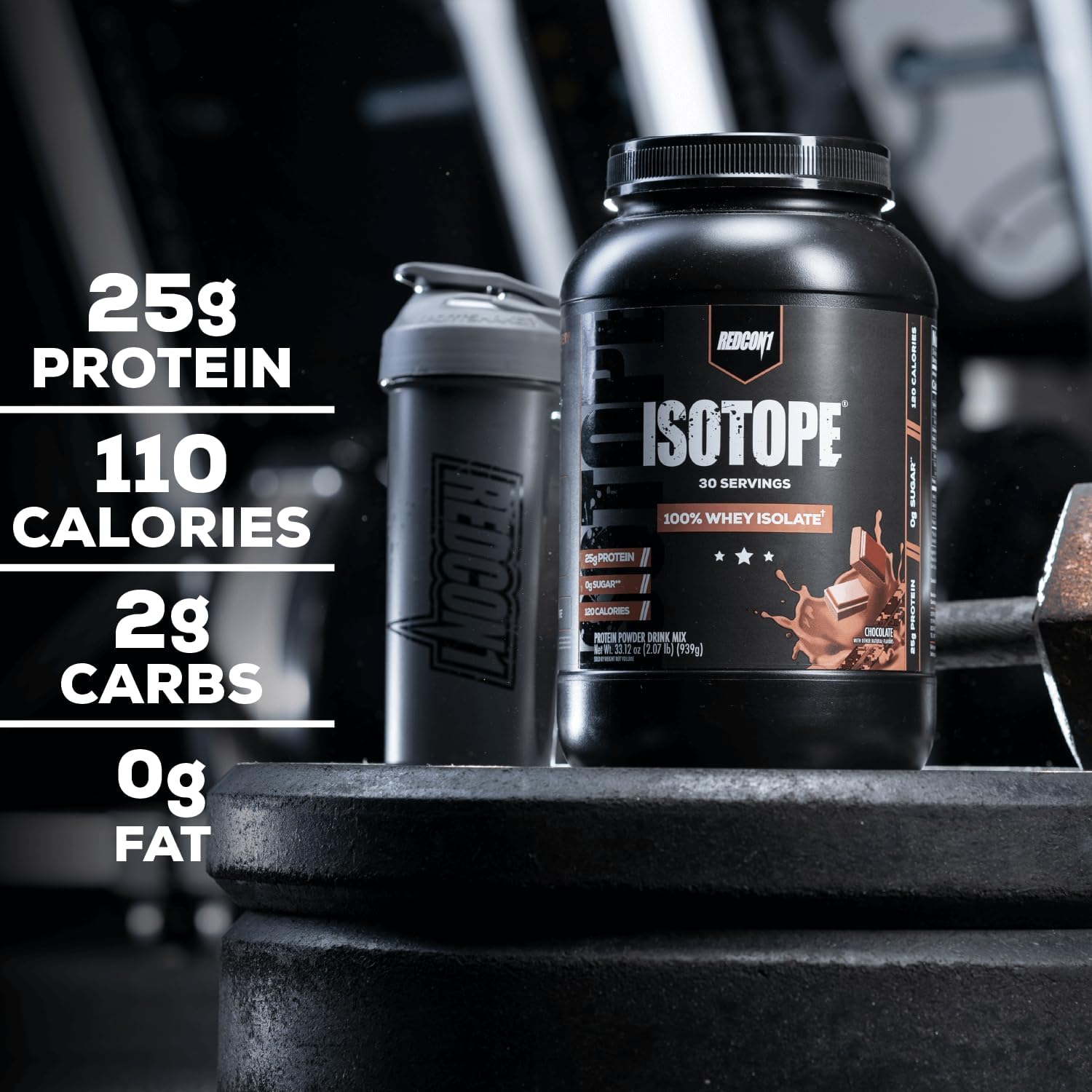 REDCON1 Isotope Peanut Butter Chocolate Whey Isolate: Keto-Friendly, Low Carb, Zero Sugar Protein Powder (71 Servings)