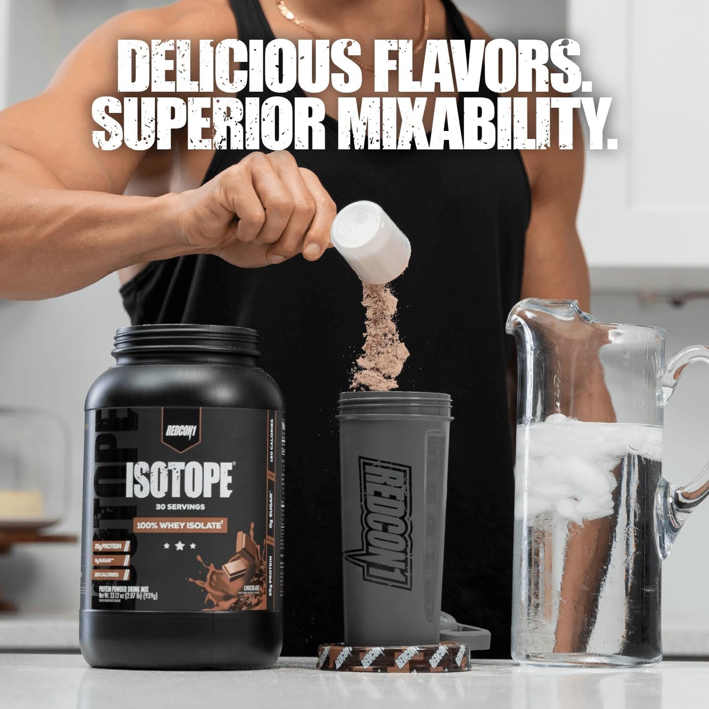REDCON1 Isotope Peanut Butter Chocolate Whey Isolate: Keto-Friendly, Low Carb, Zero Sugar Protein Powder (71 Servings)