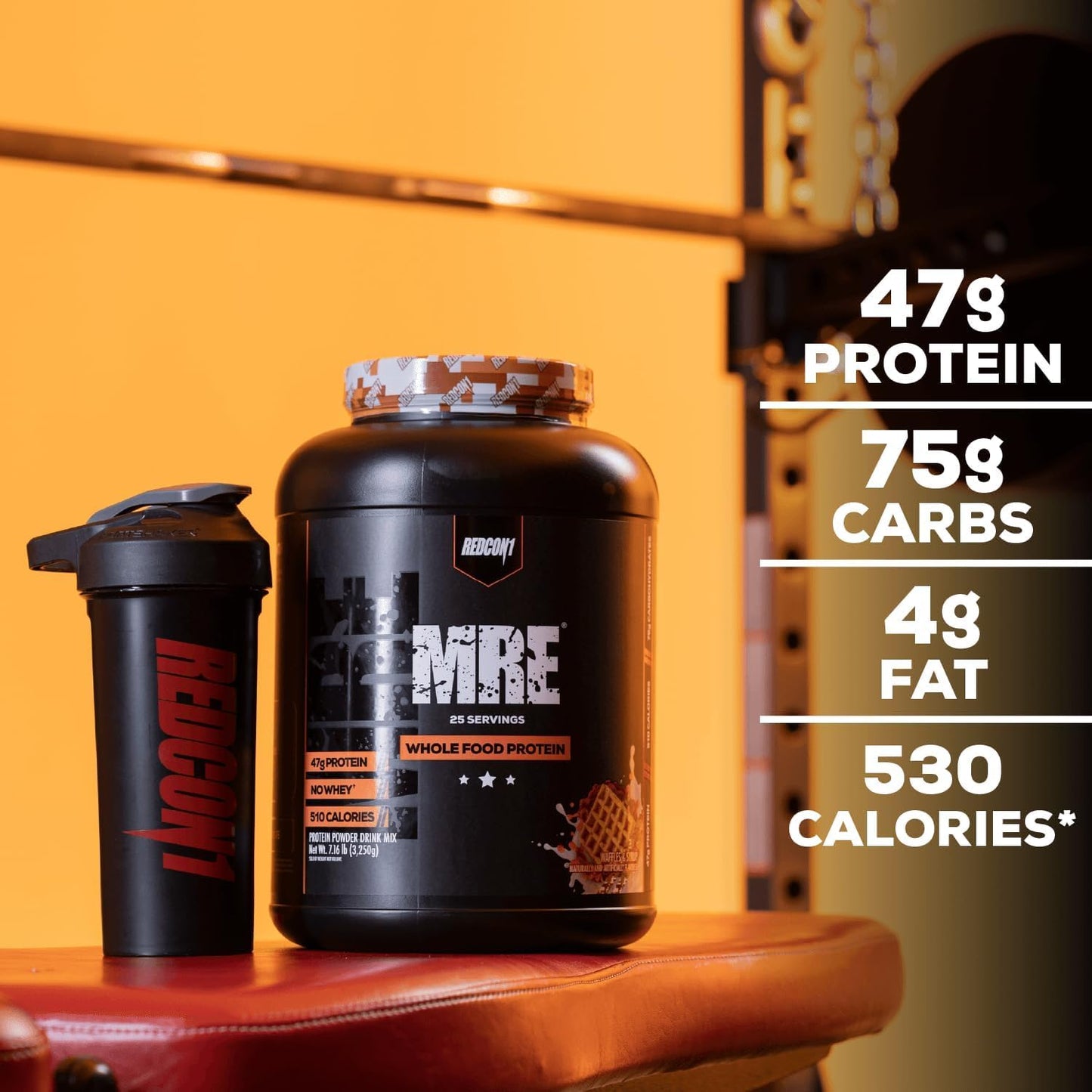 Redcon1 MRE Protein Powder - Fudge Brownie Flavor, Made with MCT Oil & Whole Foods for Muscle Recovery - Natural Ingredients Meal Replacement (25 Servings)