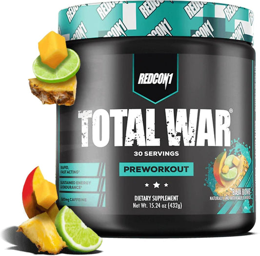 Redcon1 Total War Baja Bomb Pre Workout Powder - High Caffeine Preworkout for Men & Women - Fast Acting Energy Booster (30 Servings)