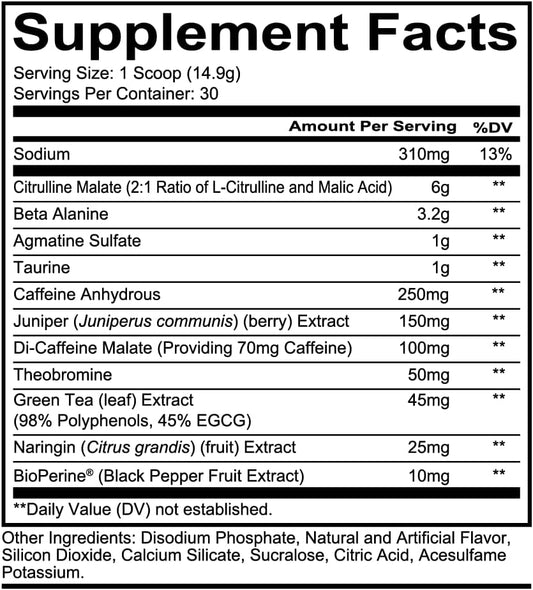 REDCON1 Total War Pre Workout Powder - Sour Gummy Bear Flavor, 50 Servings - Caffeinated Energy Powder with Beta Alanine and L Citrulline for Enhanced Muscular Endurance