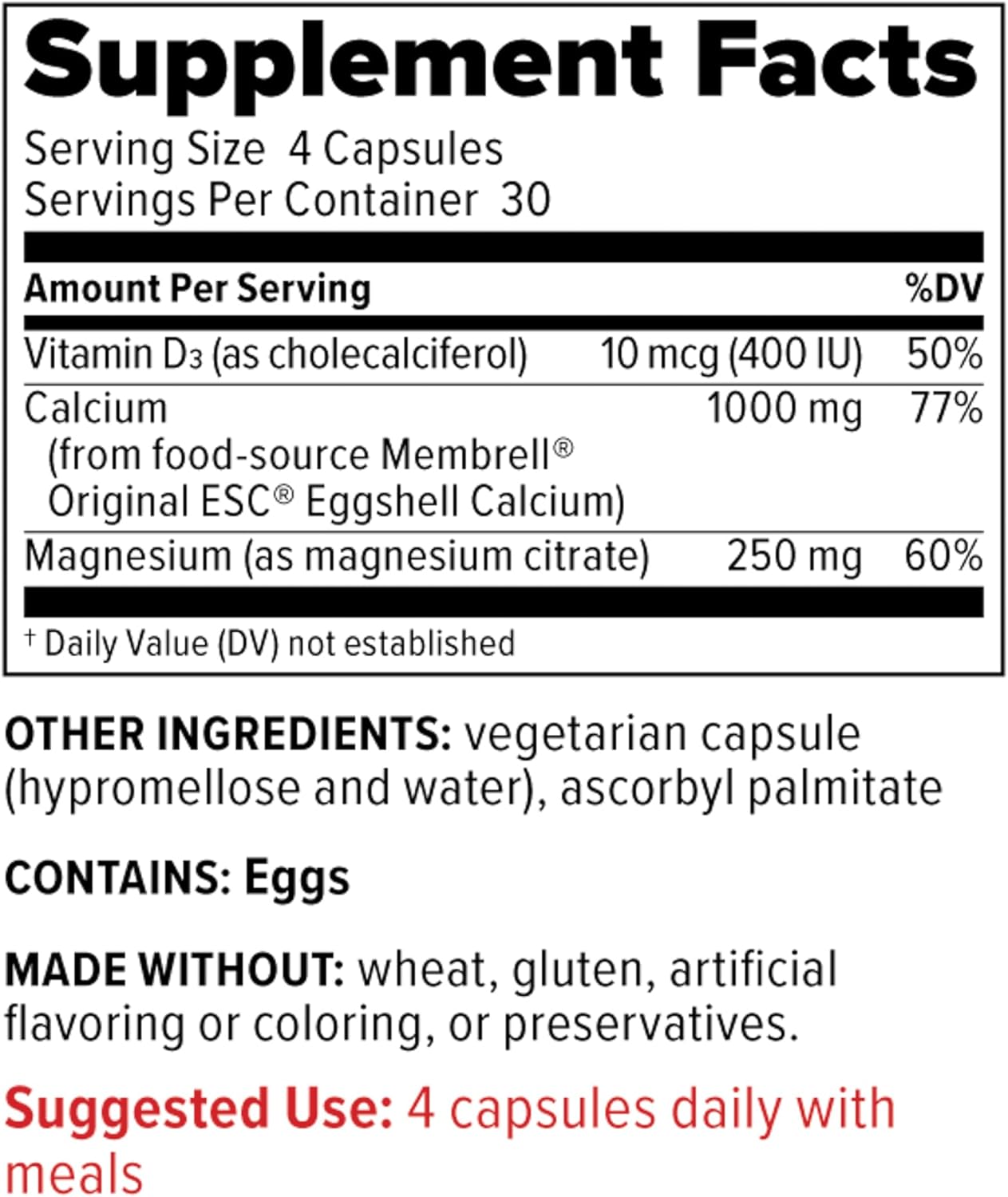 Redd Remedies Bone Health Original: Vitamin D3 & Calcium Capsules for Strong Bones - 120 Count