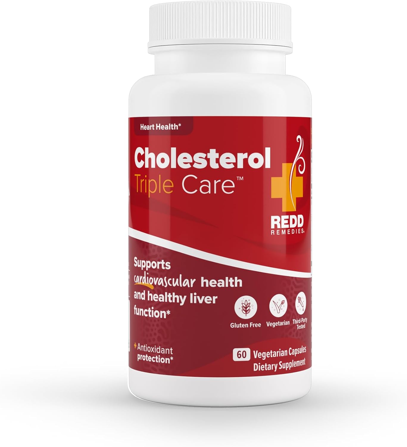 Redd Remedies Cholesterol Triple Care - Promotes Healthy Cholesterol Levels & Liver Function - 60 Vegetarian Capsules