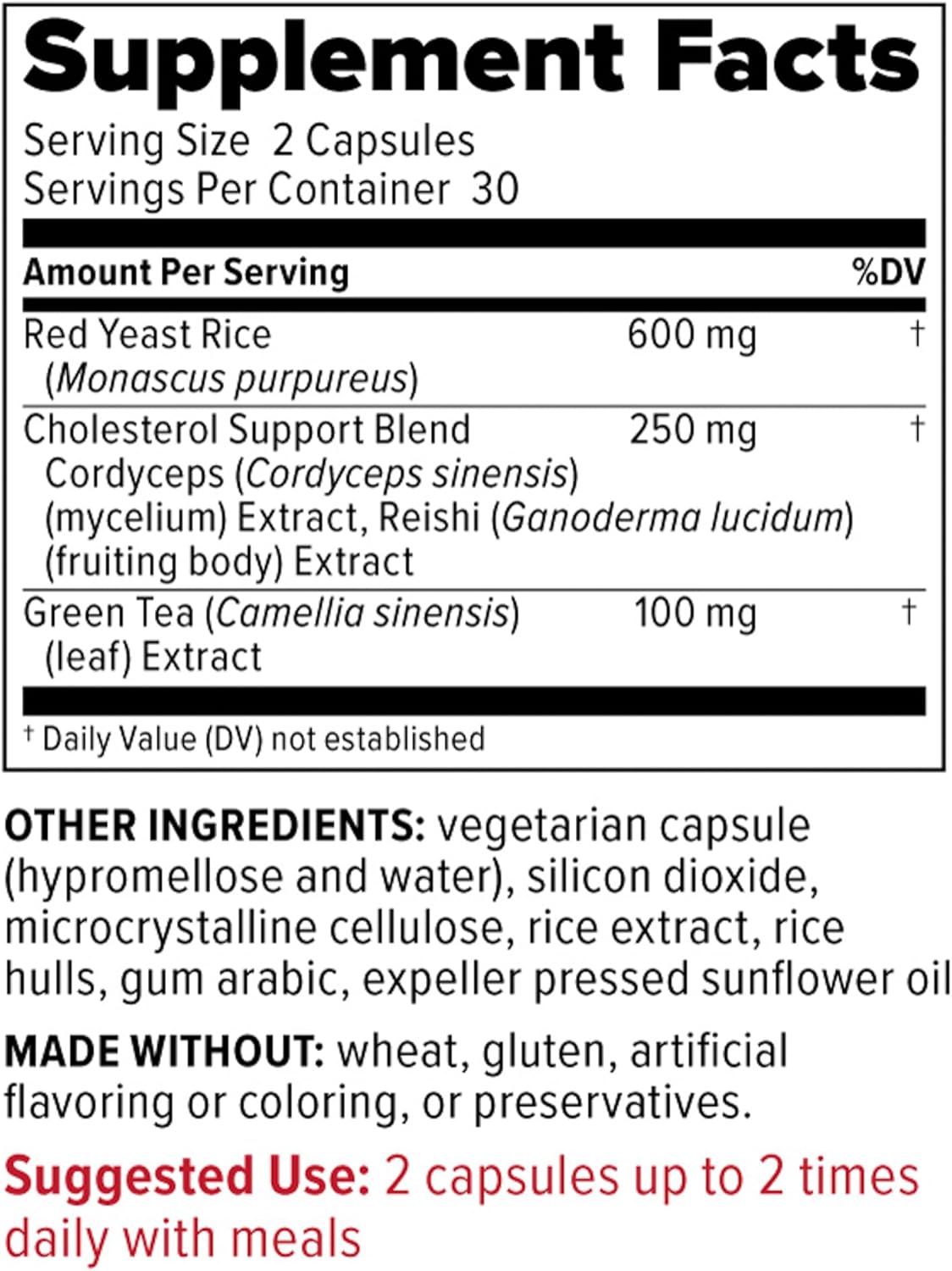 Redd Remedies Cholesterol Triple Care - Promotes Healthy Cholesterol Levels & Liver Function - 60 Vegetarian Capsules