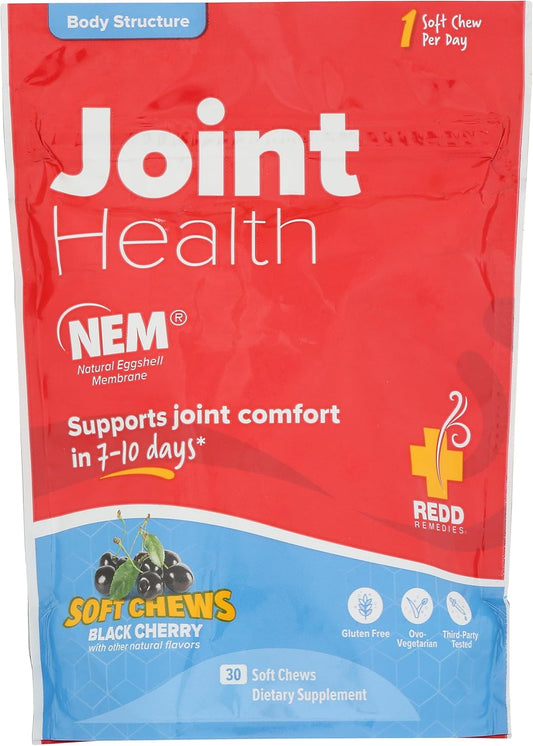 Redd Remedies Joint Health Original Soft Chews - Black Cherry Flavor, Supports Connective Tissue & Cartilage Strength, 30 Count