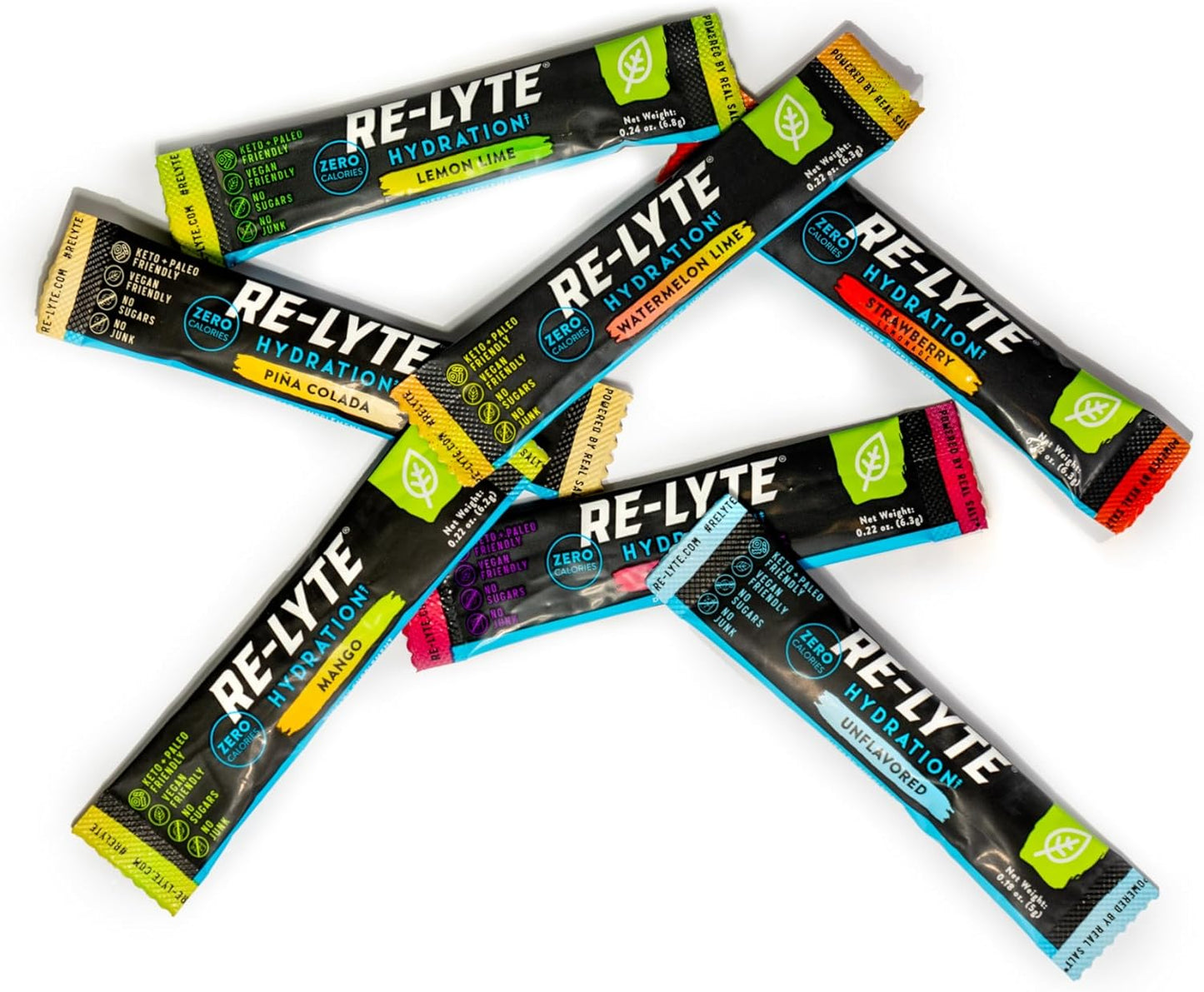 REDMOND Re-Lyte Hydration Electrolyte Drink Mix Variety Pack - 7 Stick Packs for On-the-Go Hydration