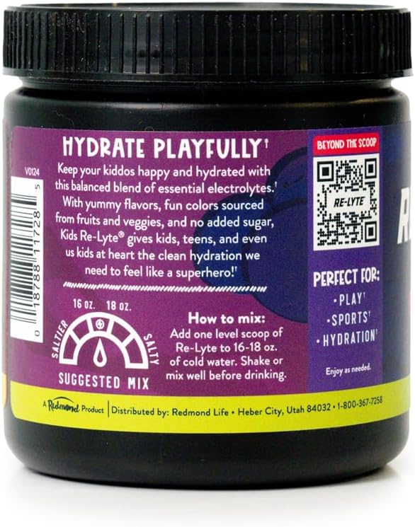REDMOND Re-Lyte Kids Hydration Electrolyte Mix Powder in Grape Flavor - 7.62 oz