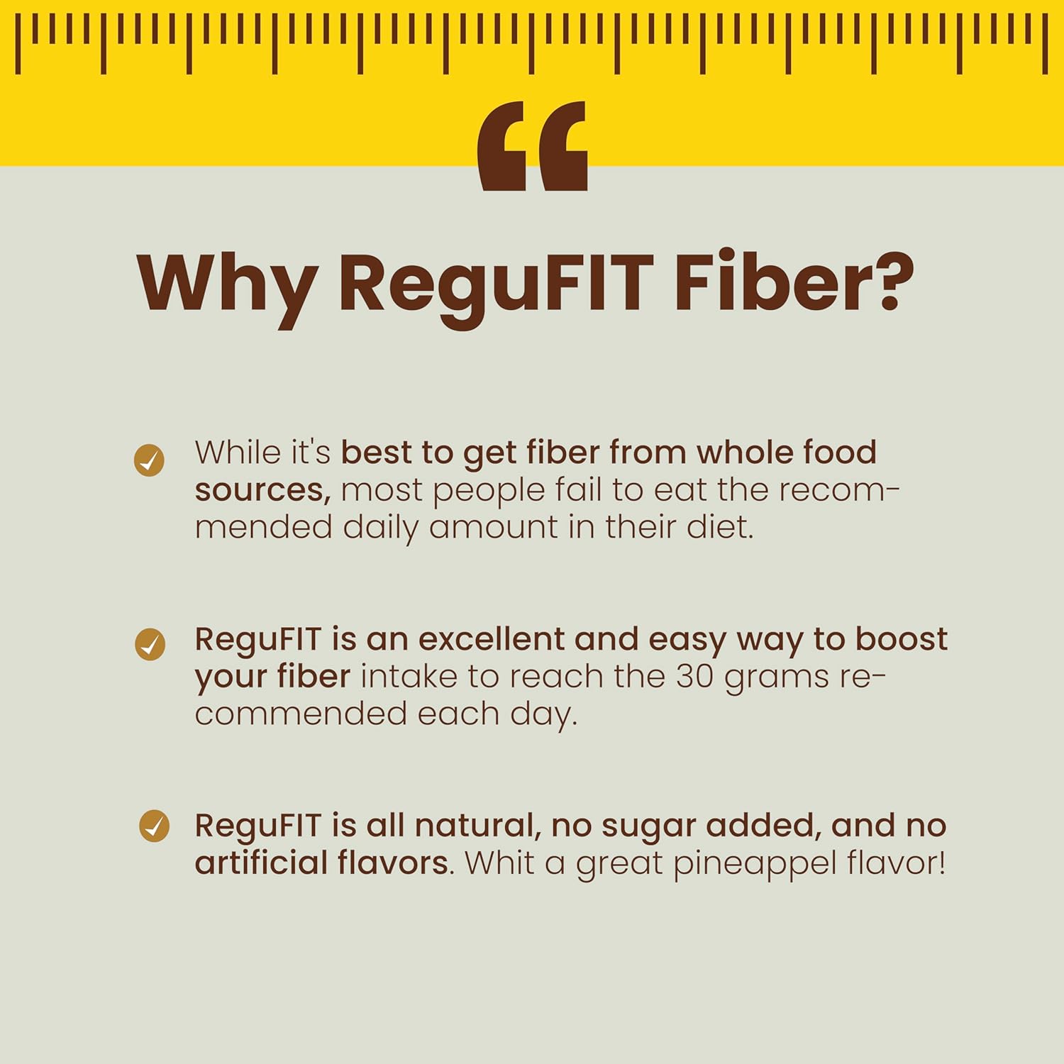REGUFIT Pineapple Fiber Powder for Bloating Relief, Gut Health, Regularity - Prebiotic Superfood with Omega-3 ALA, 30 Servings