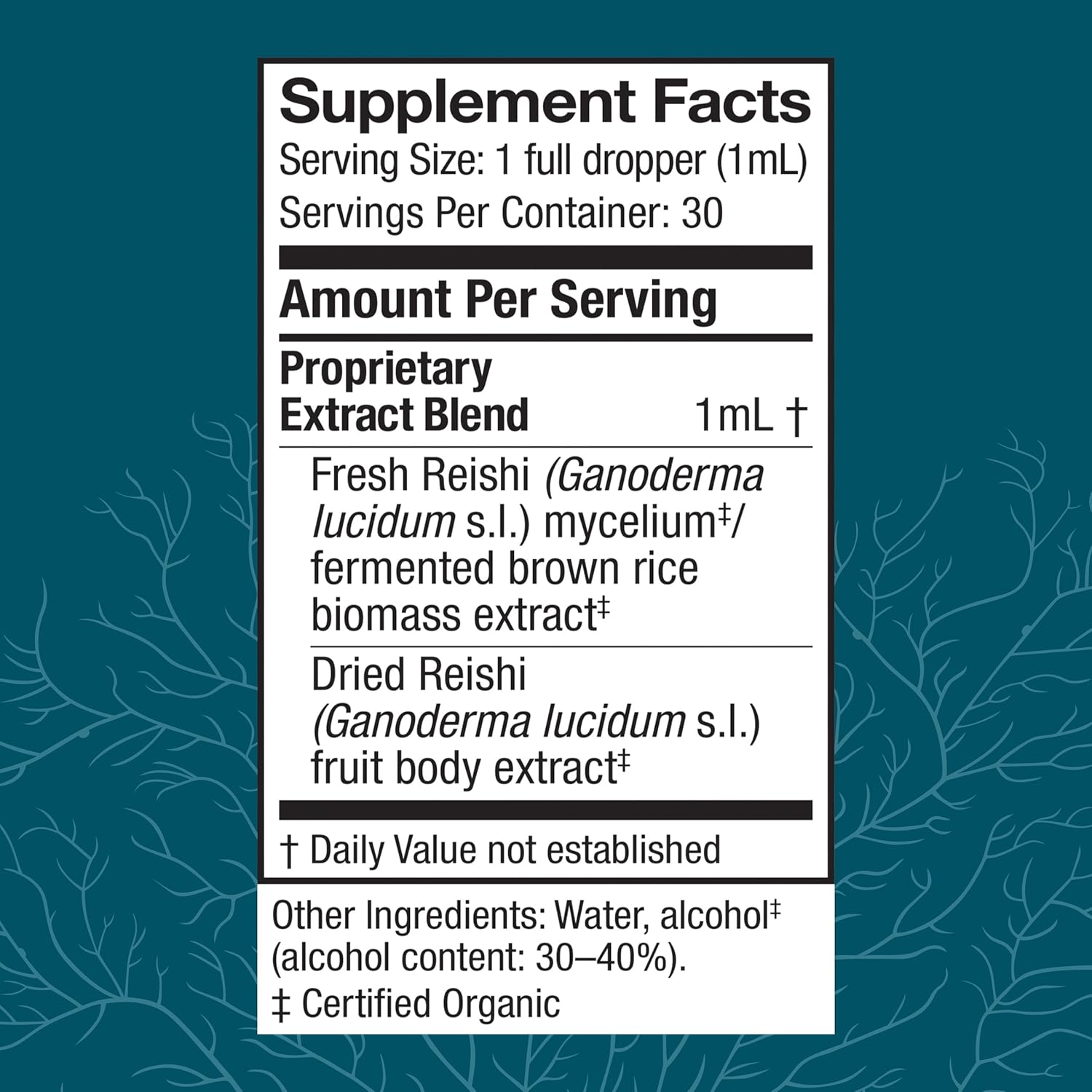 Reishi Mushroom Extract for Heart, Immune Health & Energy Support - 1 fl oz (30 Servings)