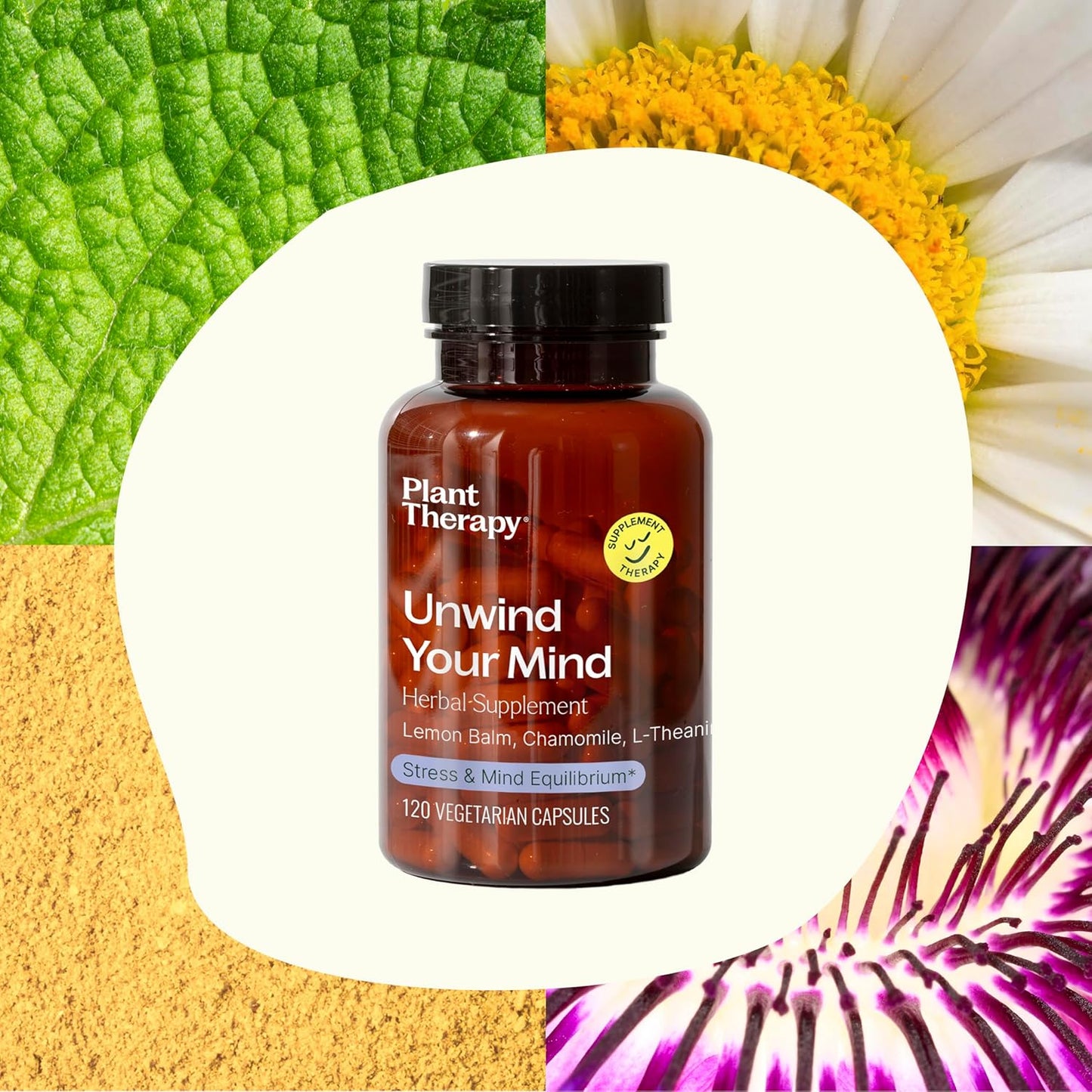 Relax Your Mind Herbal Supplement Capsules, Natural Stress Relief, Calm Busy Brain, 120 Vegetarian Capsules, USA Made