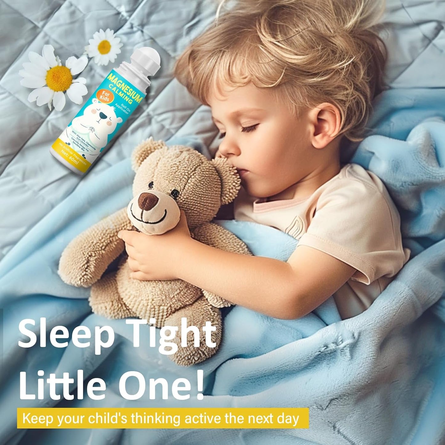 Relaxation Formula Kids Magnesium Lotion with Roll-on Applicator for Sweet Sleep at Bedtime