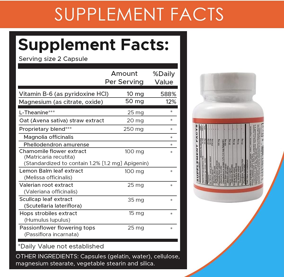 Relaxation Support Magnesium Citrate Capsules - Holistic Health Supplement, 60 Capsules