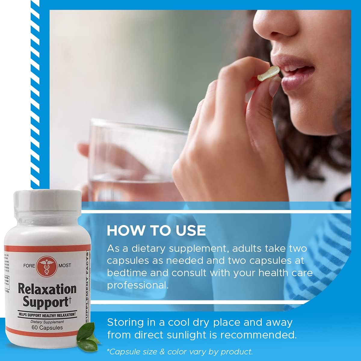 Relaxation Support Magnesium Citrate Capsules - Holistic Health Supplement, 60 Capsules