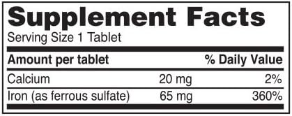 Reliable-1 Labs Ferrous Sulfate 325mg Iron Supplement for Anemia - 100 Tablets - Men and Women Iron Pills - Iron Deficiency Support