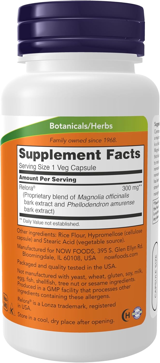 Relora 300 mg Veg Capsules - Natural Plant Extract Supplement by NOW Foods