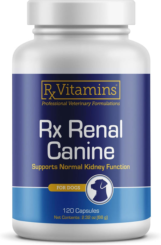 Renal Canine Kidney Support Capsules for Dogs - Milk Thistle, Green Tea, Cordyceps - Dog Kidney Supplement - 120 ct