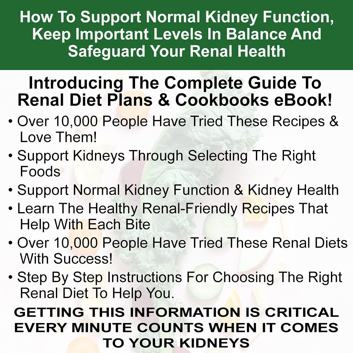 Renal Diet Cookbook and Kidney Health Supplement for Rejuvenation - 210 Pills Included