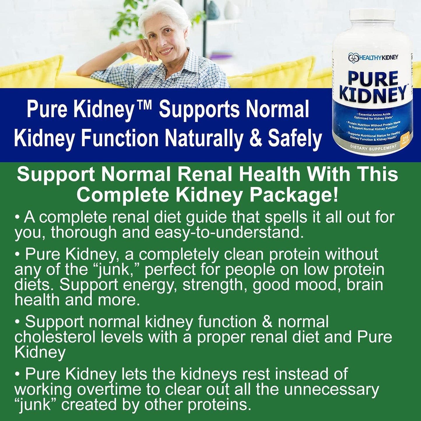 Renal Diet Cookbook and Kidney Health Supplement for Rejuvenation - 210 Pills Included