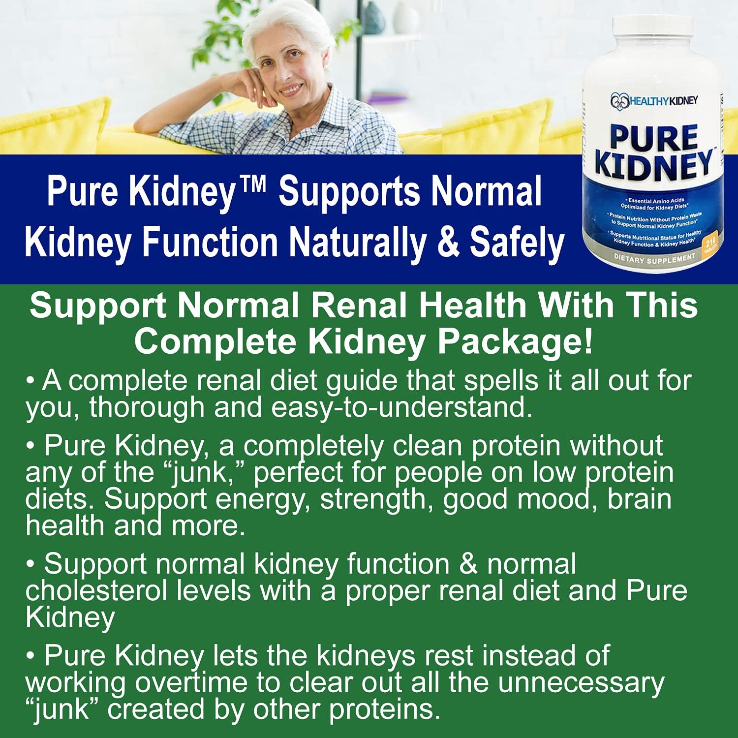 Renal Diet Cookbook and Kidney Health Supplement for Rejuvenation - 210 Pills Included