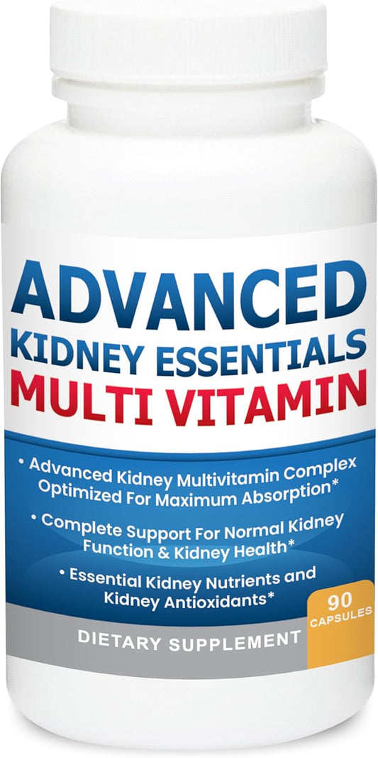 Renal Health Multivitamin - Kidney Support Supplement with Essential Renal Vitamins for Complete Kidney Health - 90 Capsules