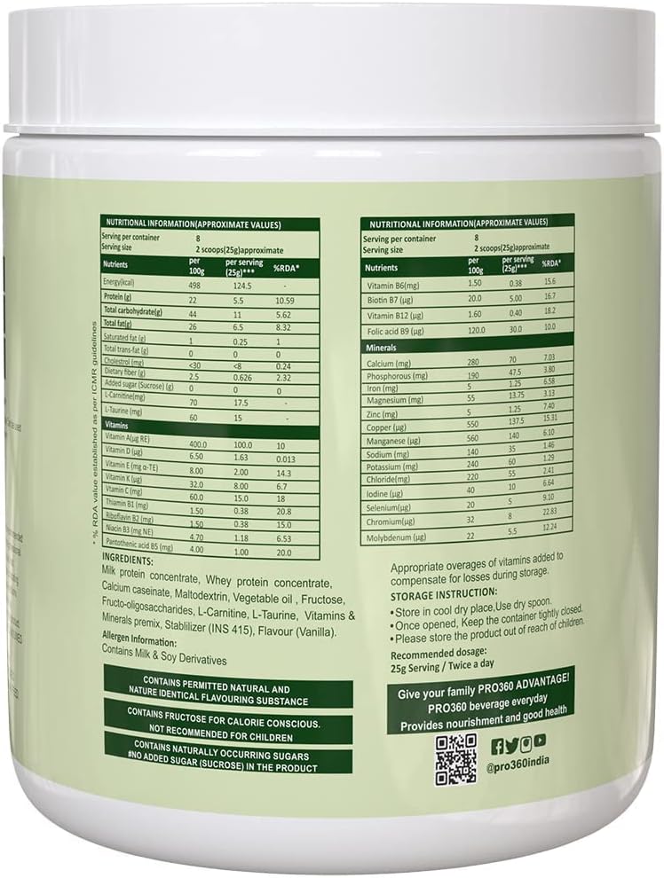 Renal Health Nutritional Supplement Powder with L-Carnitine - Vanilla Flavour, No Added Sugar - 200g