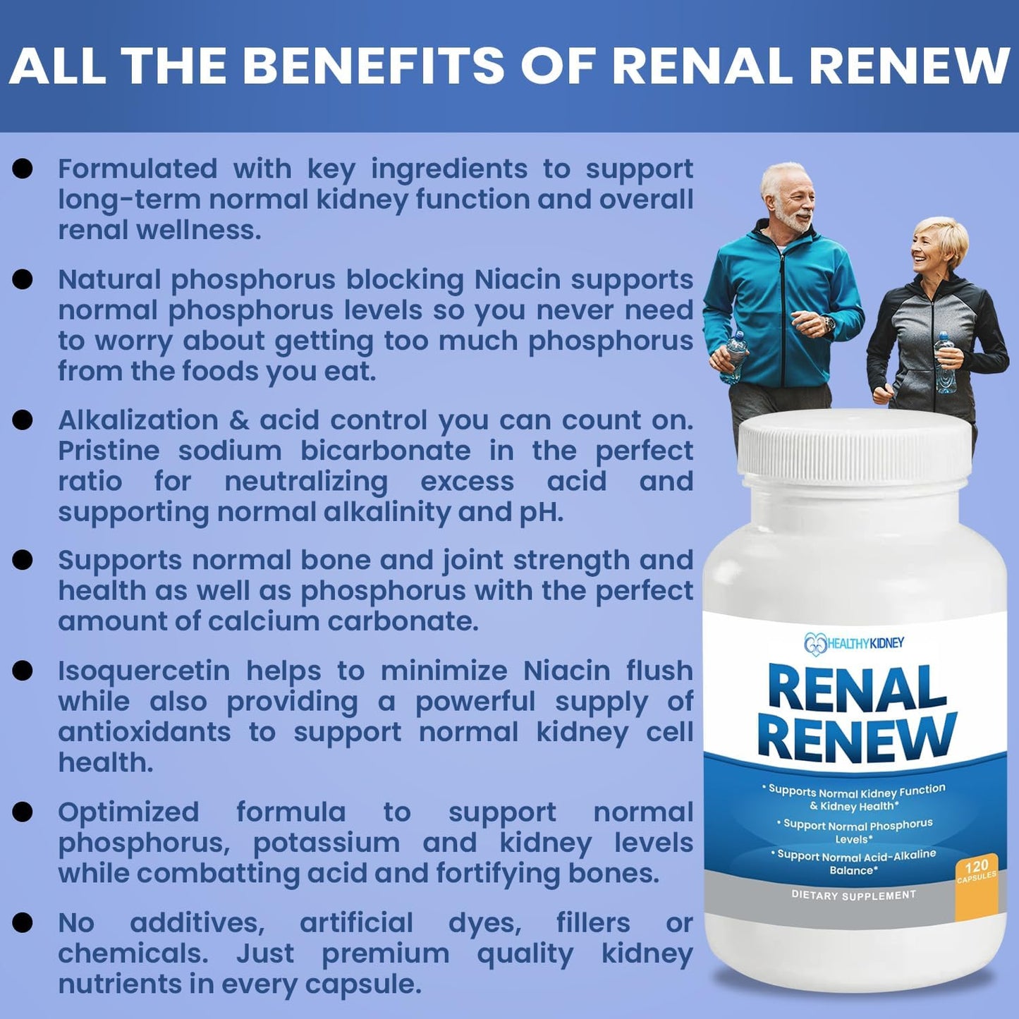 Renal Renew Kidney Restore: Advanced Detox & Repair Support Supplement - 120 Capsules for Improved Kidney Health