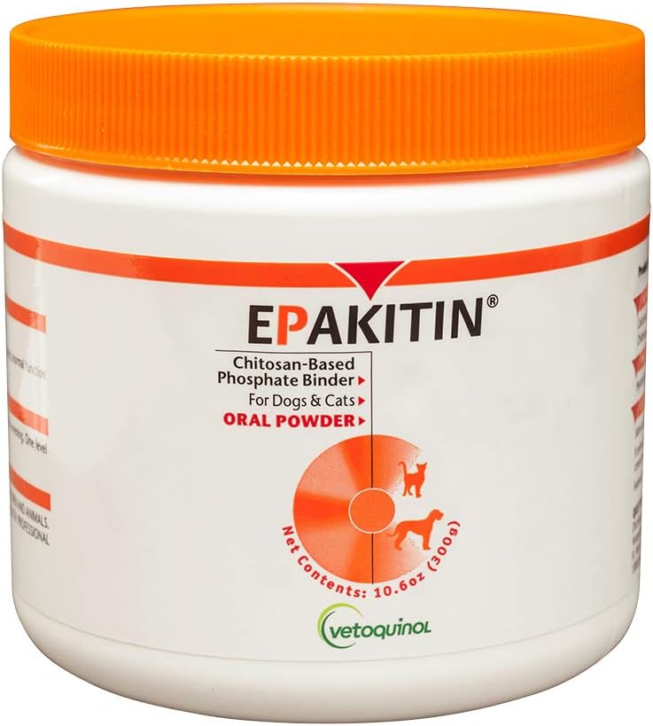 Renal Support Supplement Powder for Cats & Dogs - Vetoquinol Epakitin Chitosan Phosphate Binder - 300g