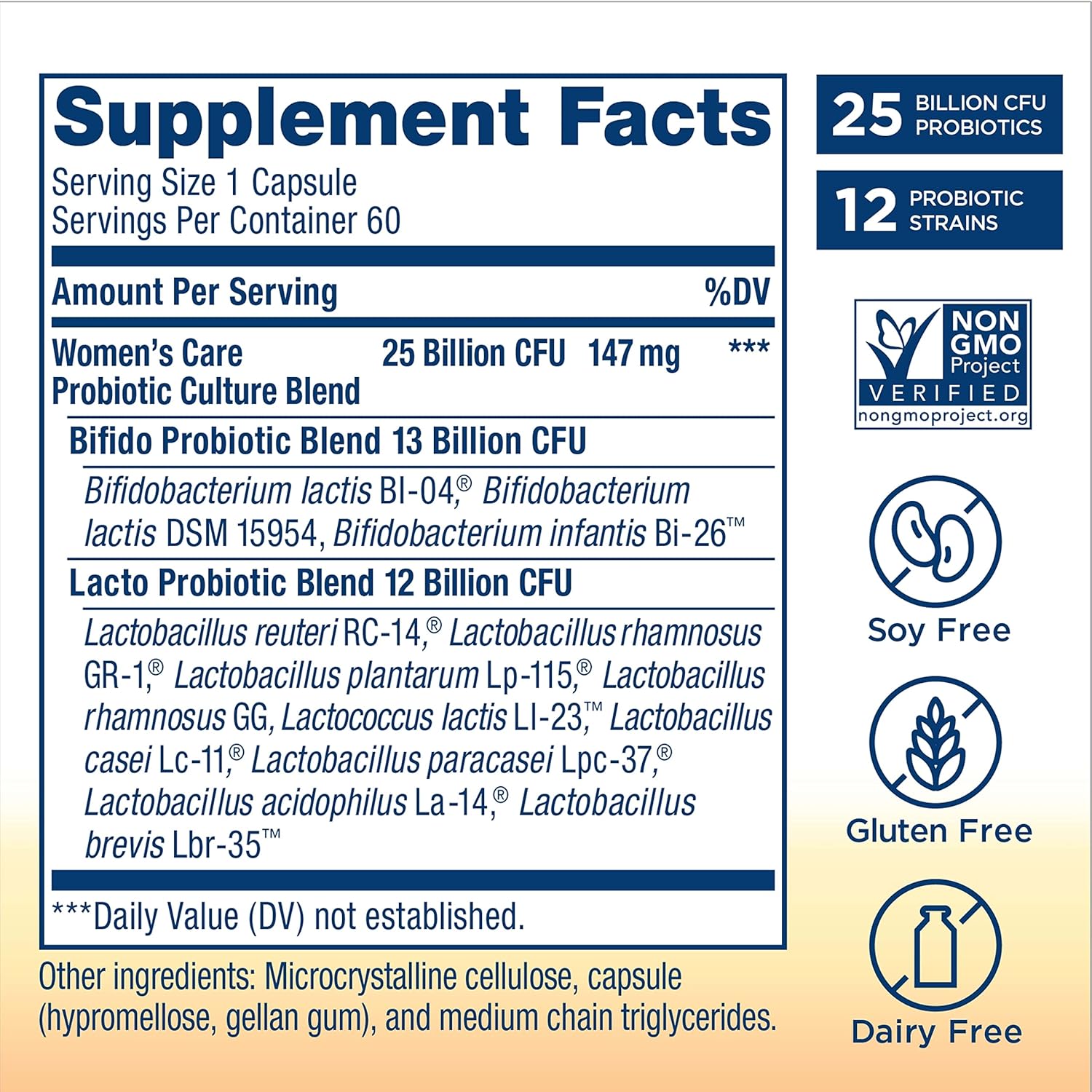 Renew Life Women's Probiotic Capsules - Supports Women's pH Balance, Vaginal, Urinary, Digestive, Immune Health - 25 Billion CFU, 60 Ct - L. Rhamnosus GG - Dairy, Soy, Gluten-Free