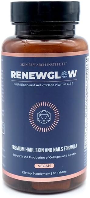 Renewglow Hair Supplement for Healthy Hair Growth and Skin Support, Ages 35+