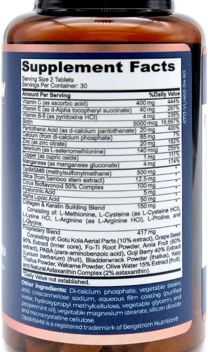 Renewglow Hair Supplement for Healthy Hair Growth and Skin Support, Ages 35+