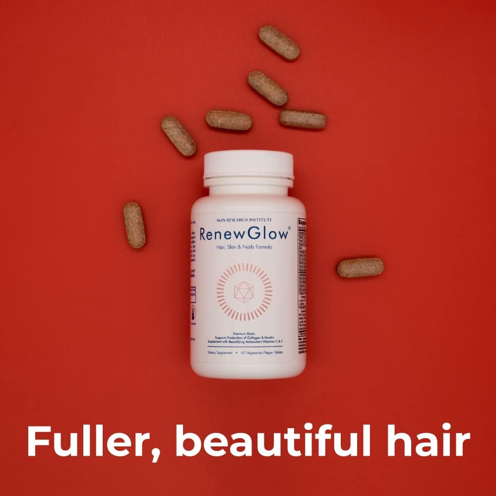Renewglow Hair Supplement for Healthy Hair Growth and Skin Support, Ages 35+