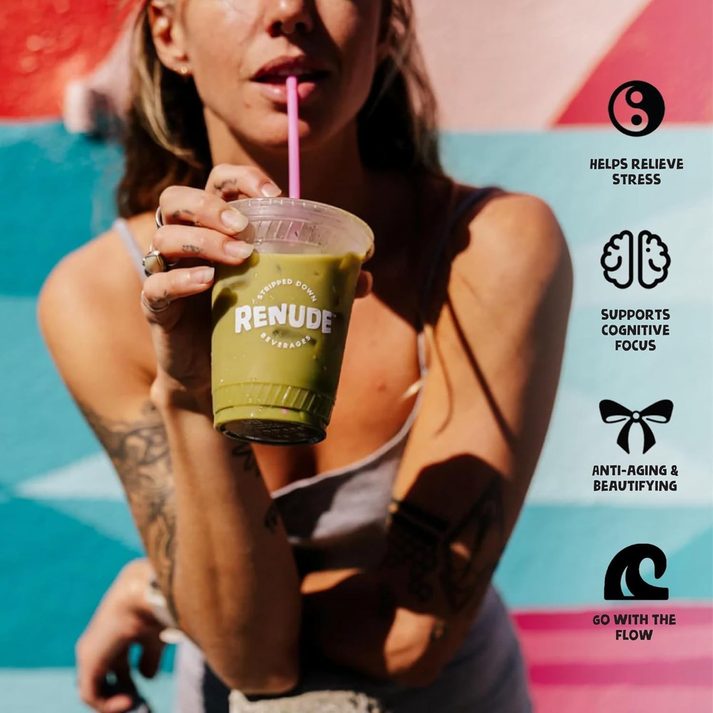 Renude Chaga Mushroom Powder for Coffee and Matcha - Mushroom Drink Mix with Adaptogens for Natural Energy and Immune Support - Vegan and Keto - 15 Servings