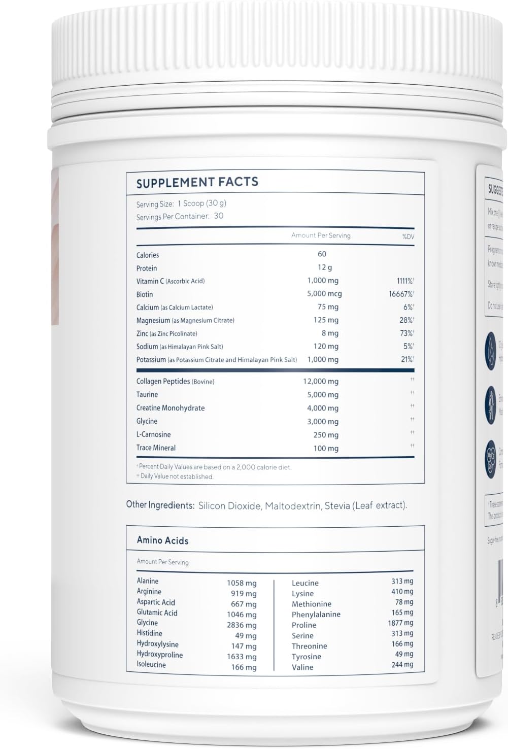 Renue By Science Collagen Peptides Electrolytes Creatine BCAA Powder - 12g Collagen, 4g Creatine Monohydrate - Made in USA - Unflavoured