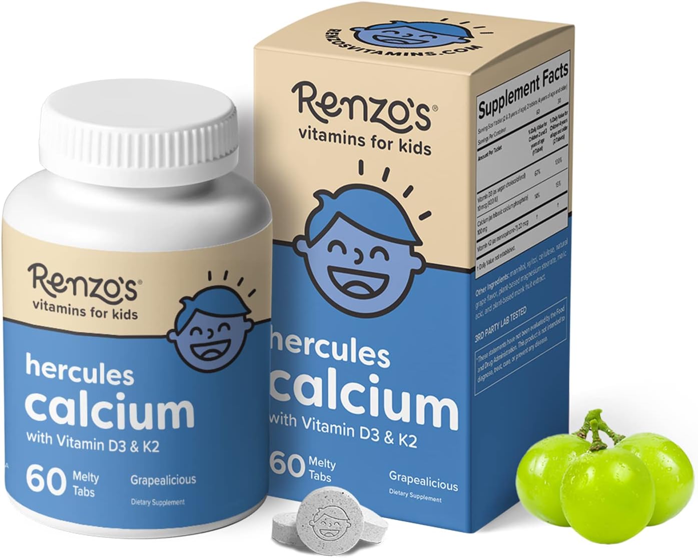 Renzo's Vitamins Kid Essential Bundle - Probiotic, Vitamin C with Elderberry & Zinc, Multivitamin for Picky Eaters, Calcium Supplement