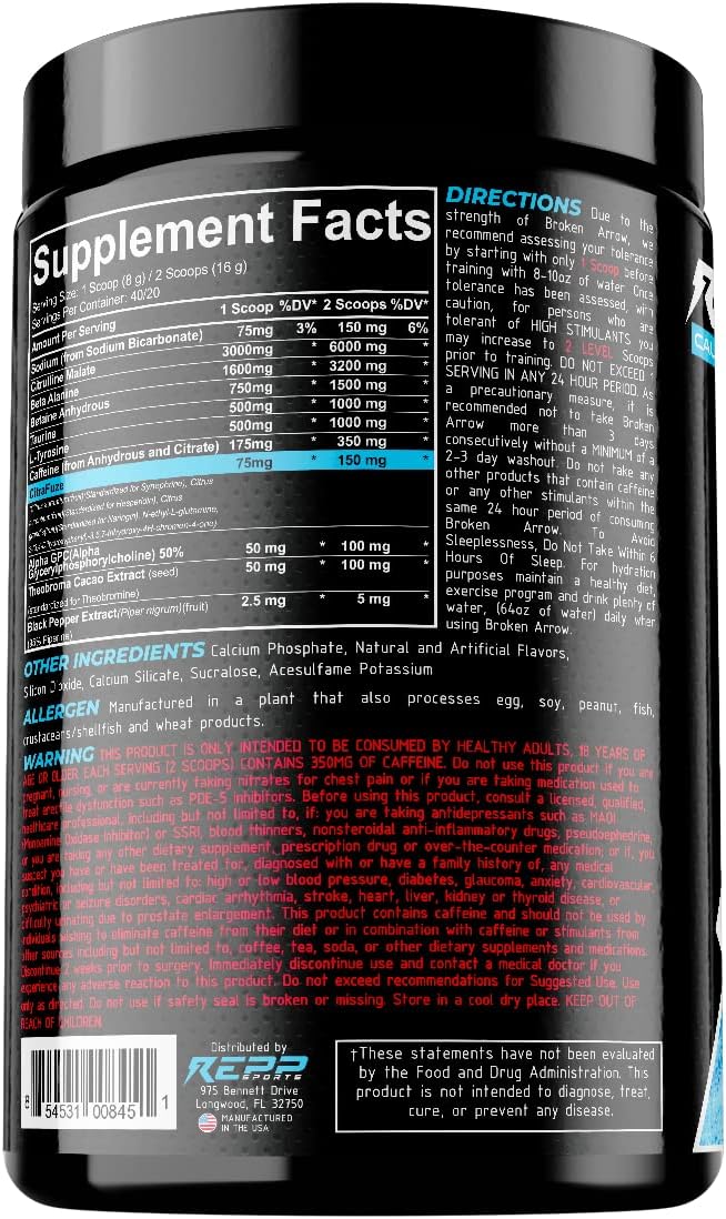 Repp Sports Hail Storm Pre-Workout - Extreme Energy and Endurance Boost (20/40 Servings)