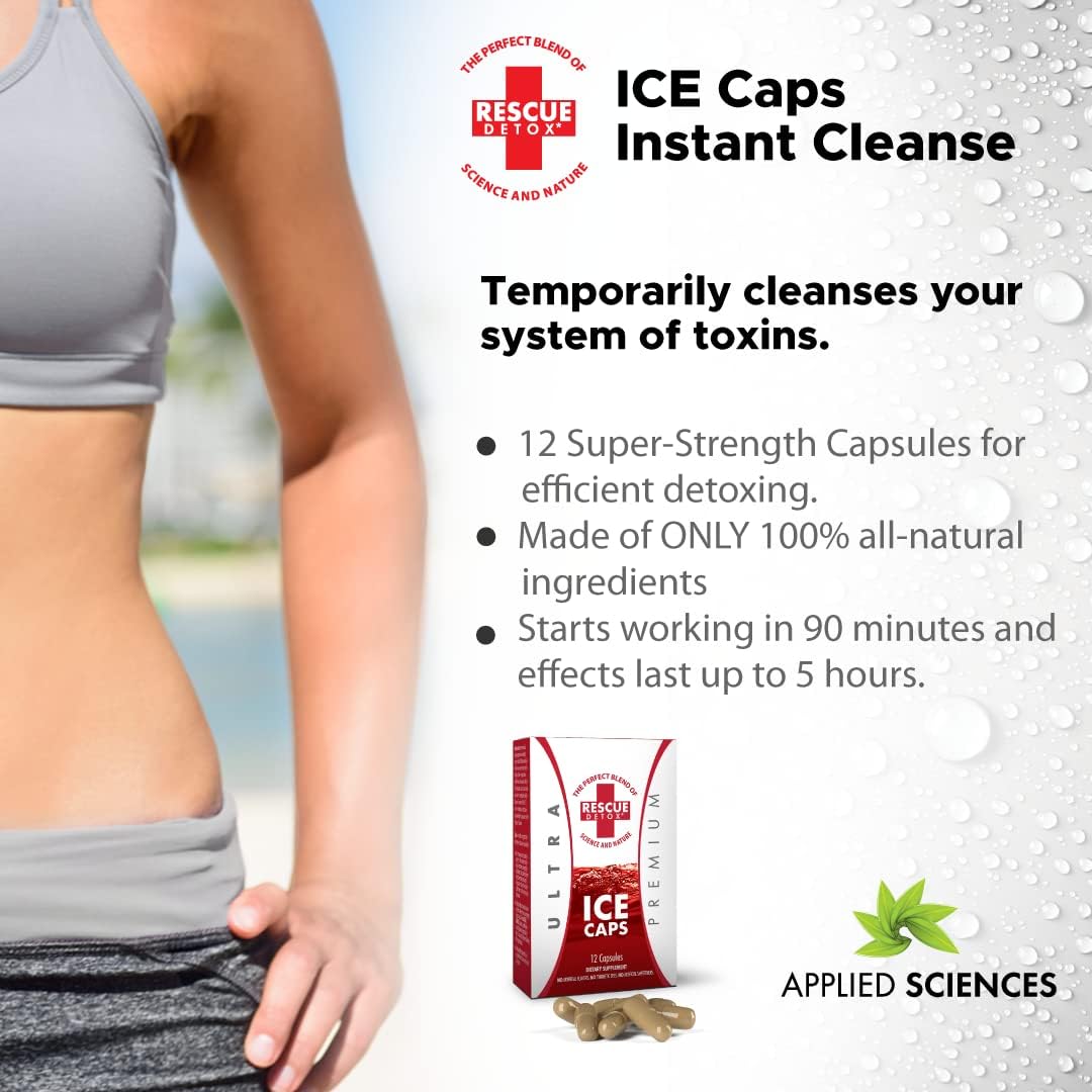 Rescue Detox ICE CAPS 12ct | Fast-Acting Cleansing Capsules - 90 Minutes to 5 Hours