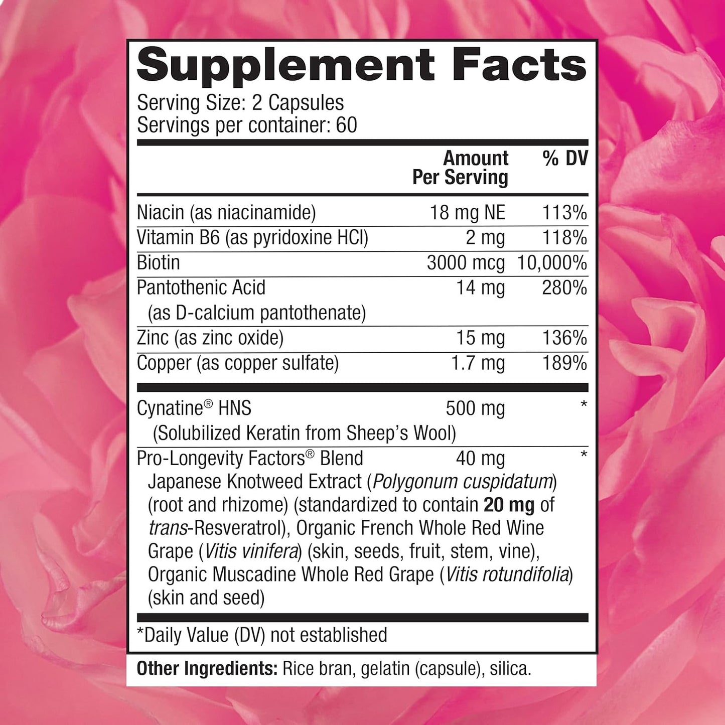 Reserveage Beauty Keratin Hair Booster with Biotin & Resveratrol - Hair Growth Supplement for Men and Women - Supports Thickness and Shine - 120 Capsules