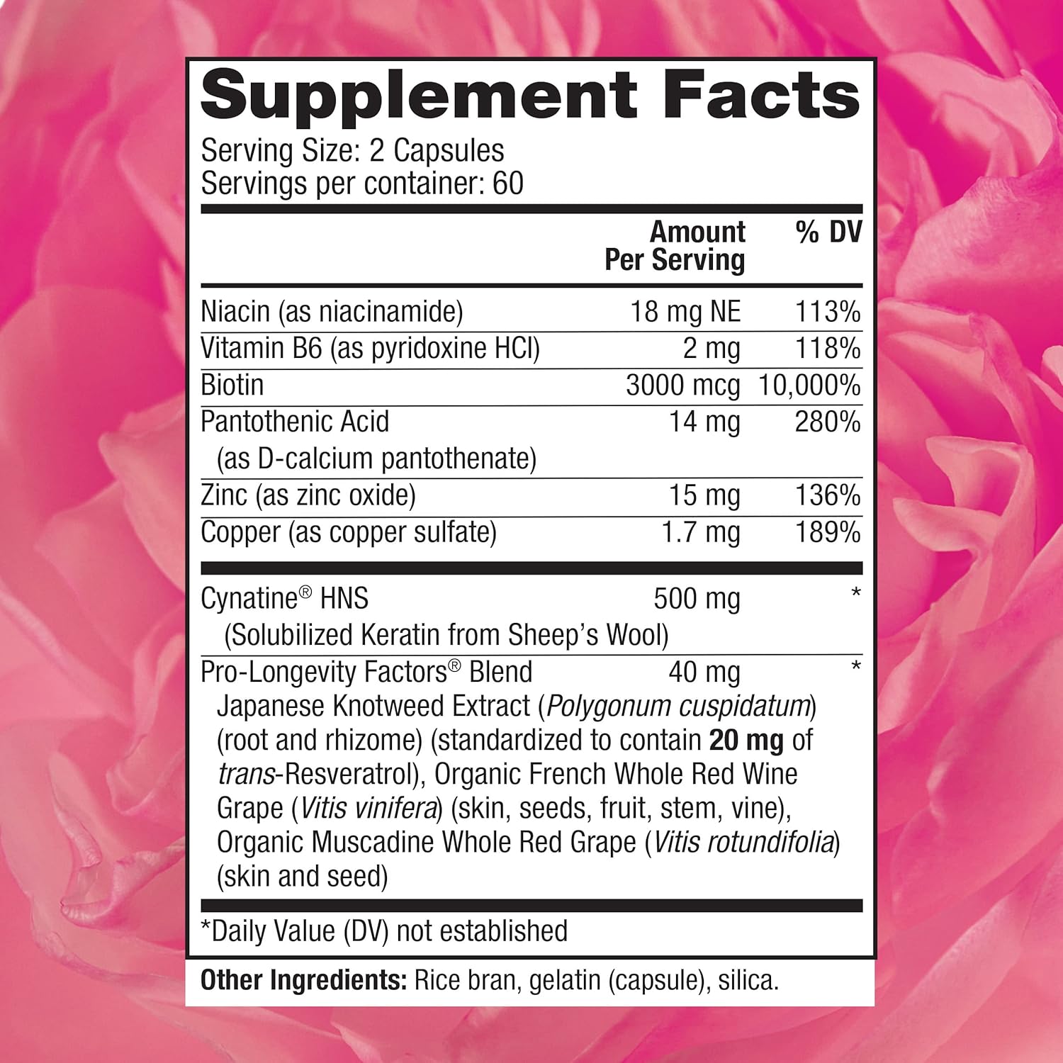 Reserveage Beauty Keratin Hair Booster with Biotin & Resveratrol - Hair Growth Supplement for Men and Women - Supports Thickness and Shine - 120 Capsules